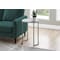 Monarch Specialties Accent Table - 24"H / White Marble-Look / Silver Metal I 2205 - alternate 5